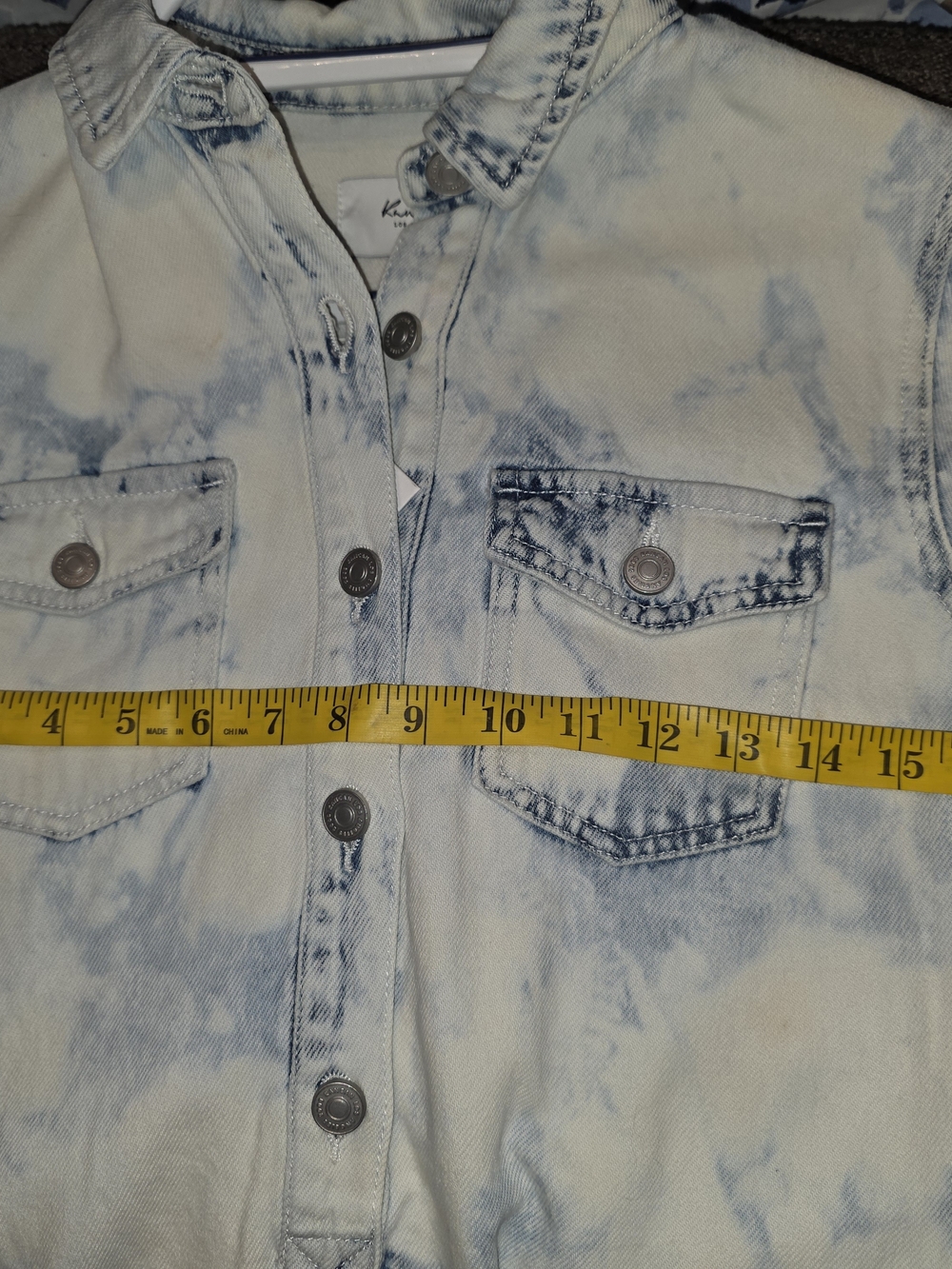 KanCan Light Blue Tie-Dye Denim Shirt Dress - Picture 5 of 6